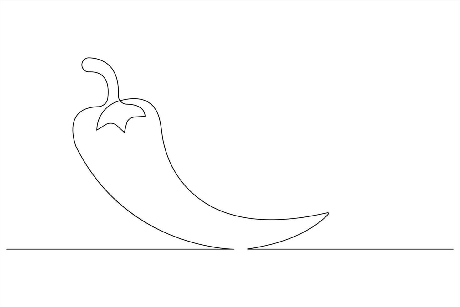 Hot spice chili pepper in continuous one line art drawing of style illustration vector