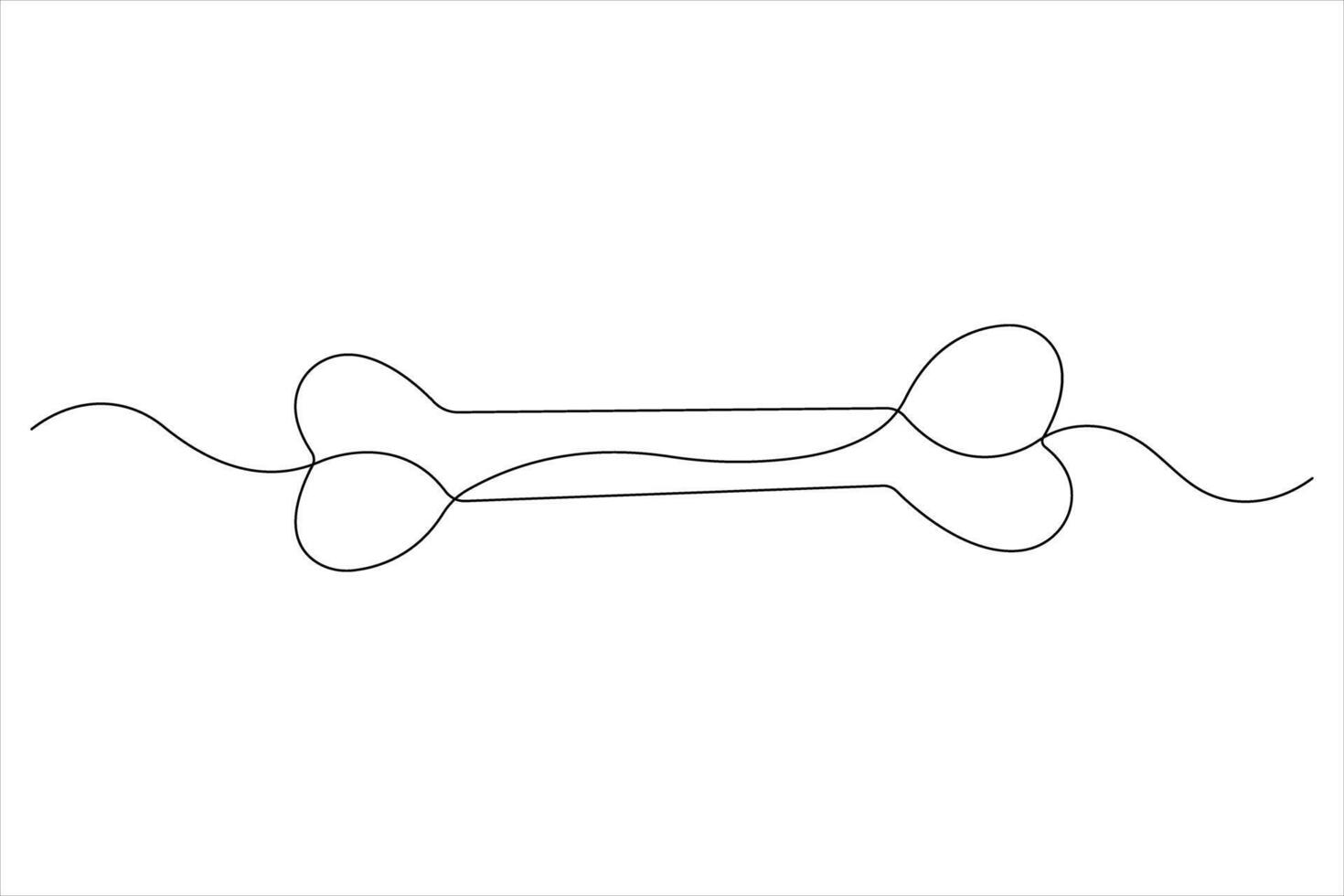 illustration of dog bone continuous one line art drawing concept vector