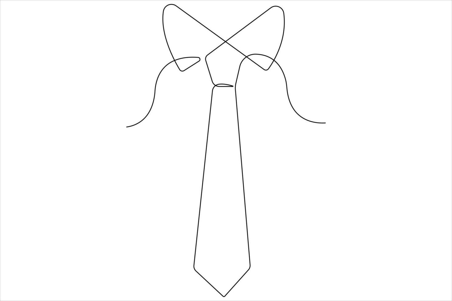 Continuous One line art drawing of tie and Happy Father's Day vector