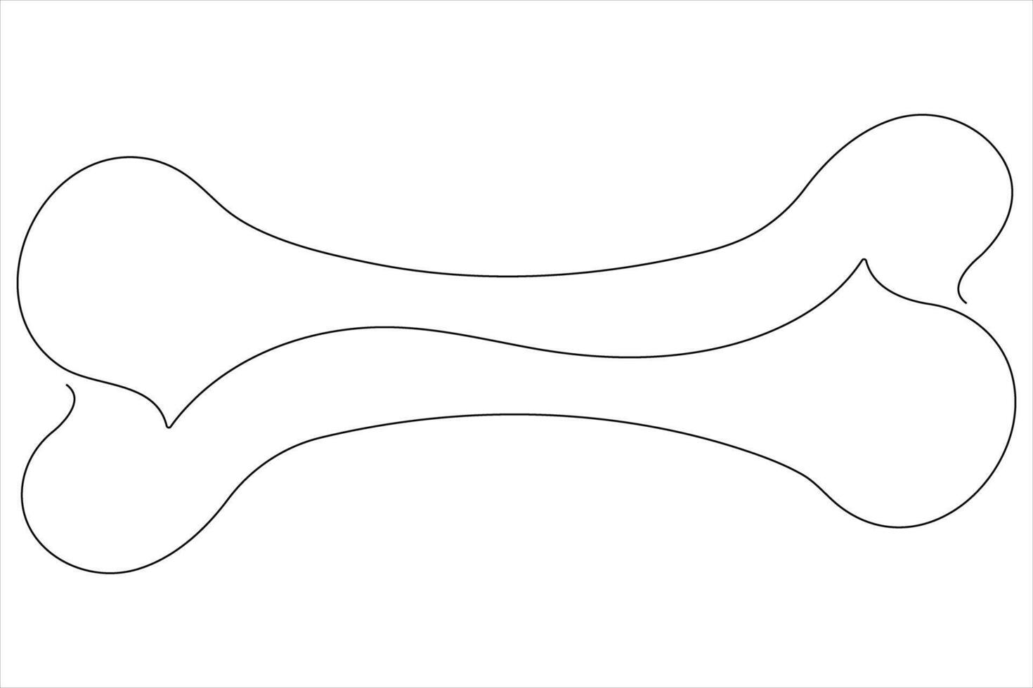 ilustración de perro hueso continuo uno línea Arte dibujo concepto vector