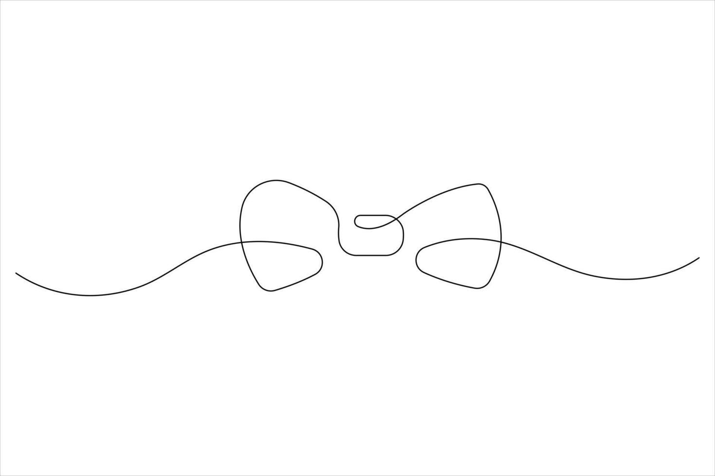 Continuous One line art drawing of bow tie and Happy Father's Day vecto vector