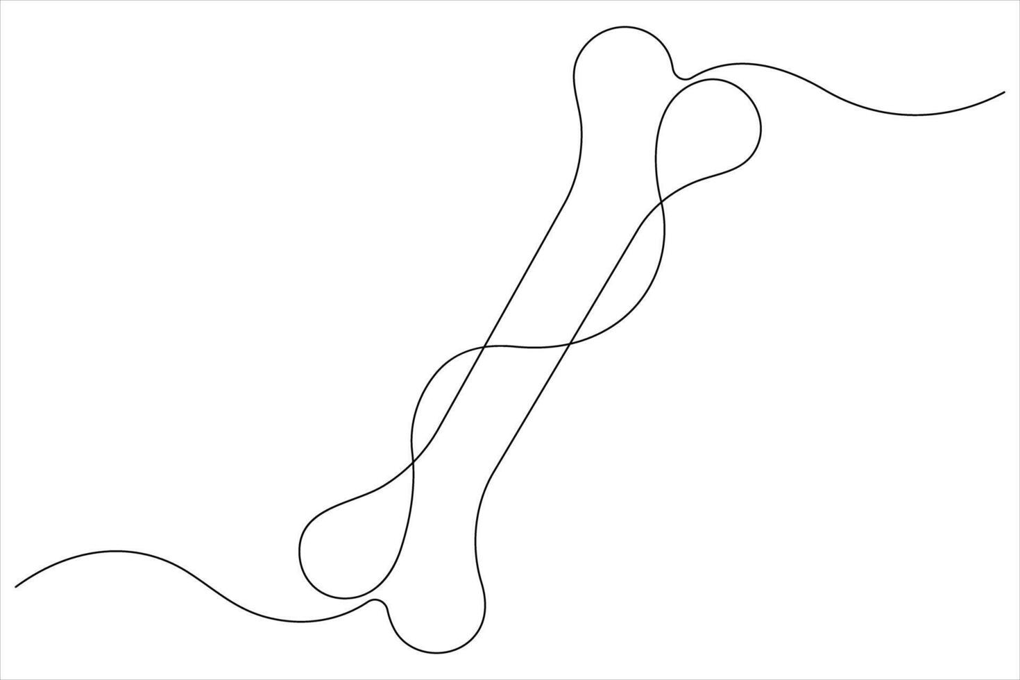 illustration of dog bone continuous one line art drawing concept vector