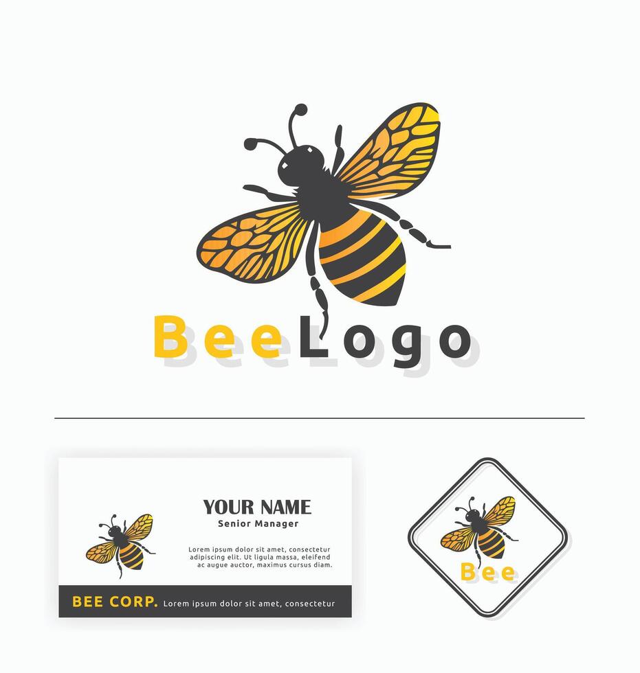 bee logo illustration vector