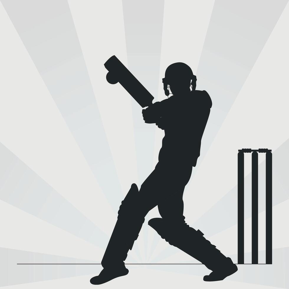 Silhouette of a cricket bowler celebrating after taking a wicket vector