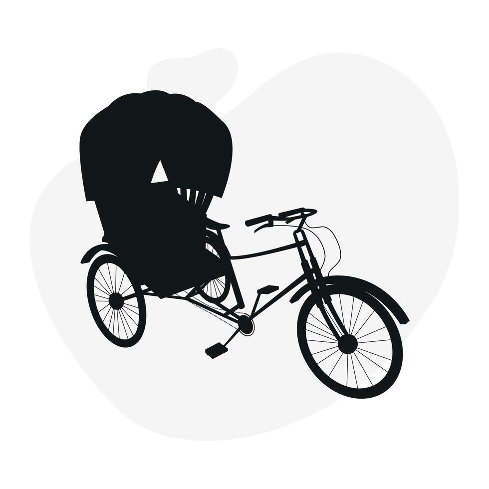 silhouette of rickshaw in Bangladesh and India vector