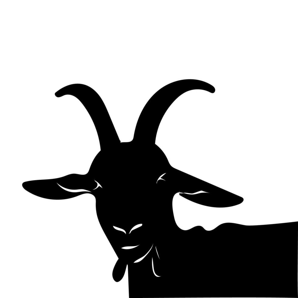 un negro cabra es silueta en contra un blanco antecedentes vector
