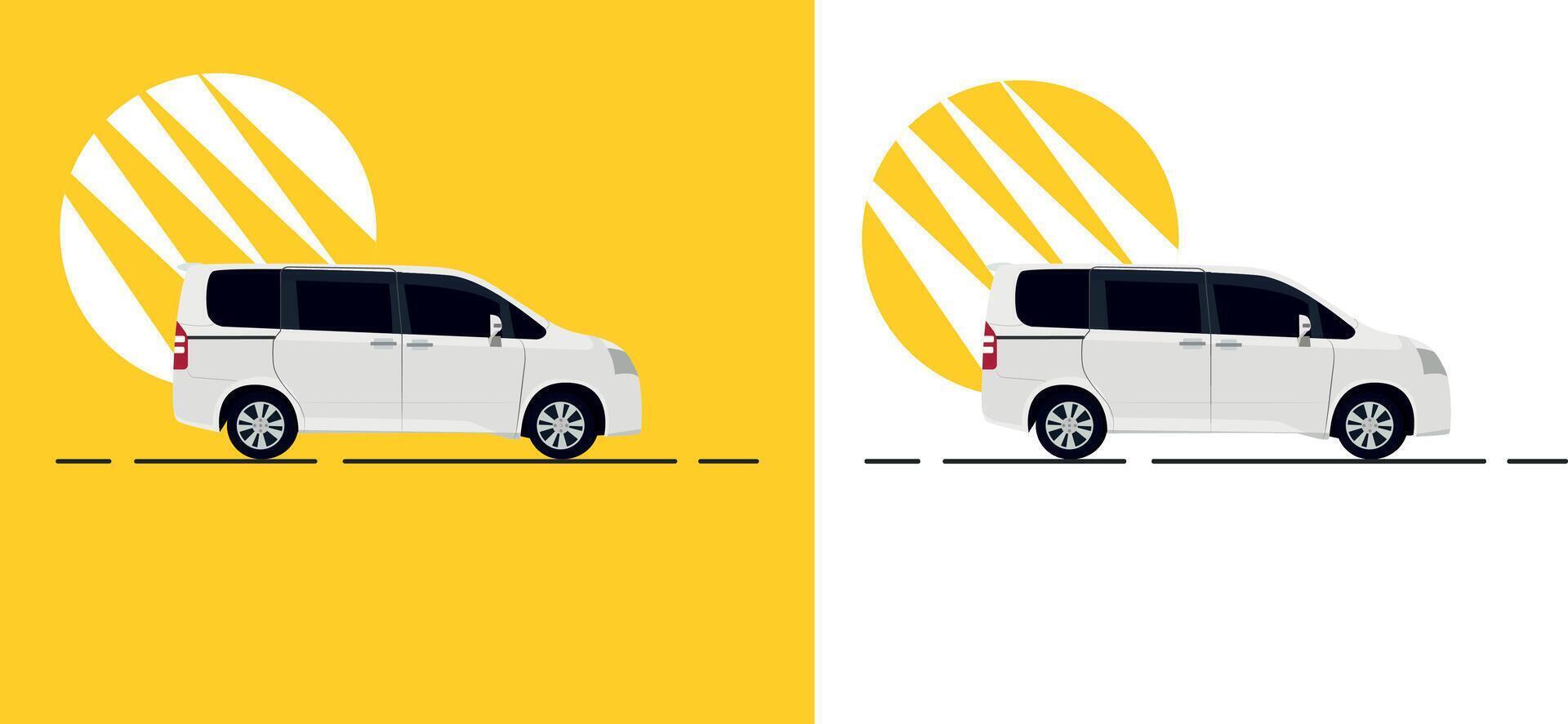 Mini Microcar with yellow background and side view car vector