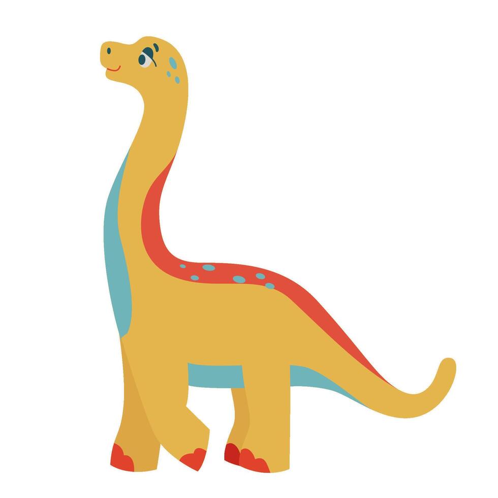 dino bebé linda impresión. dulce dinosaurio dino amigo tipografía para impresión en tee. frio brachiosaurus para guardería camiseta, niños vestir, invitación, sencillo niño diseño. ilustración aislado vector