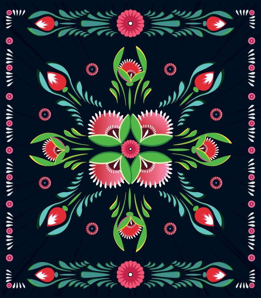 un conjunto de floral fronteras con un frontera de flores vistoso bicitaxi pintura vector