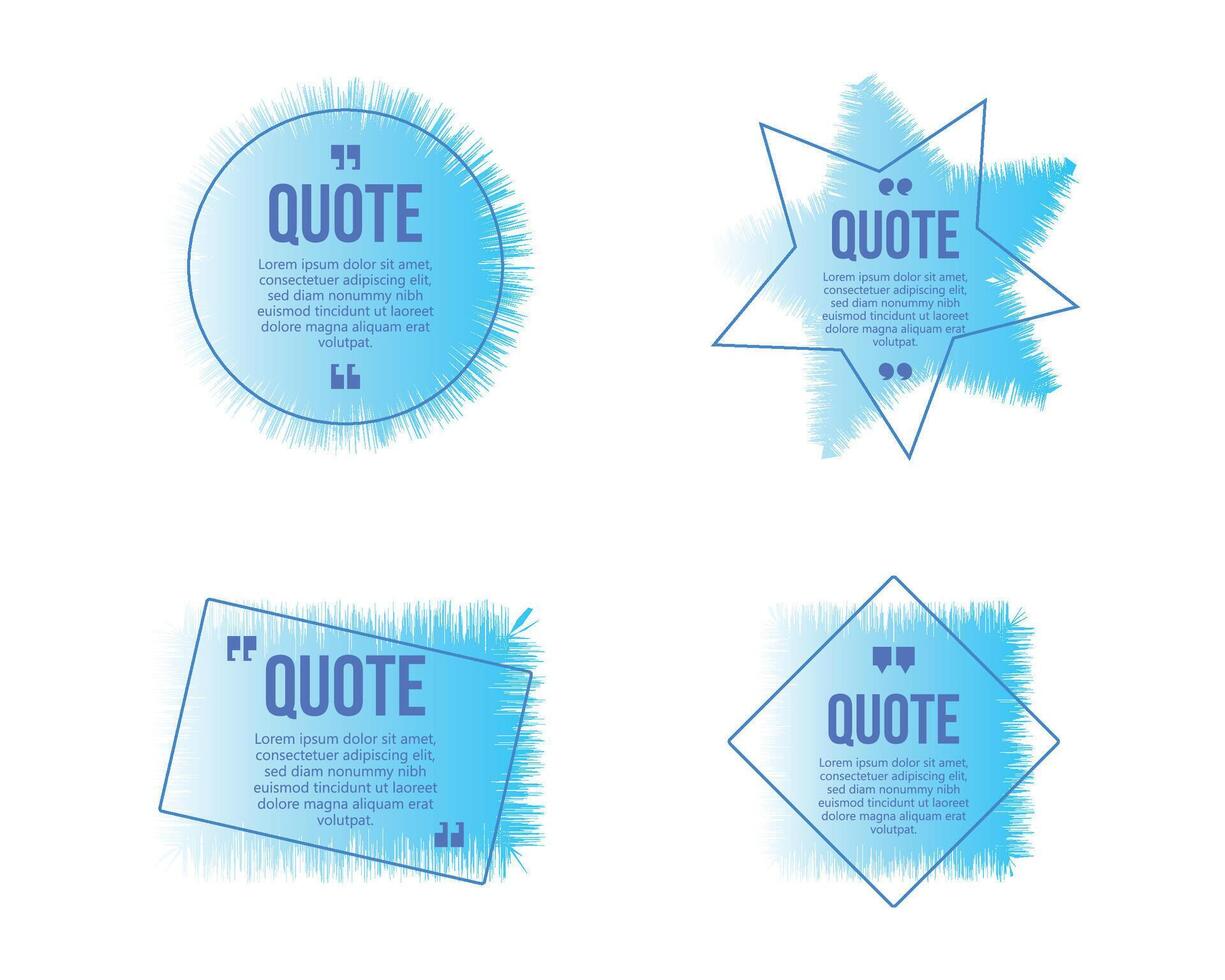 Quote speech bubble template set Quotes form and text box isolated on yellow background vector