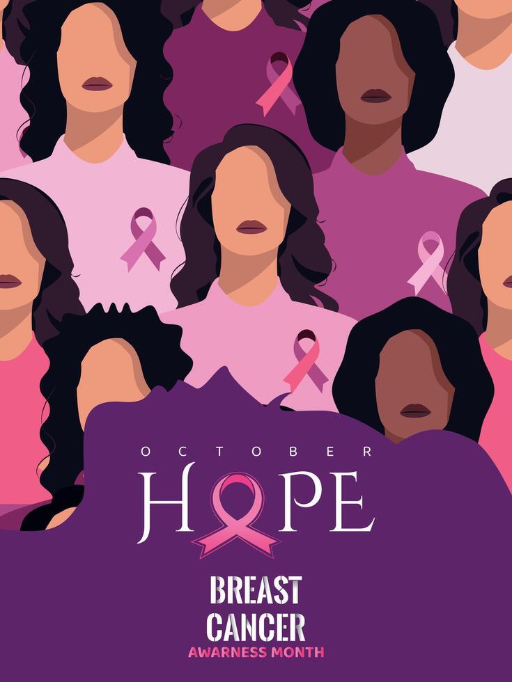Survival women in breast cancer awareness month illustration vector