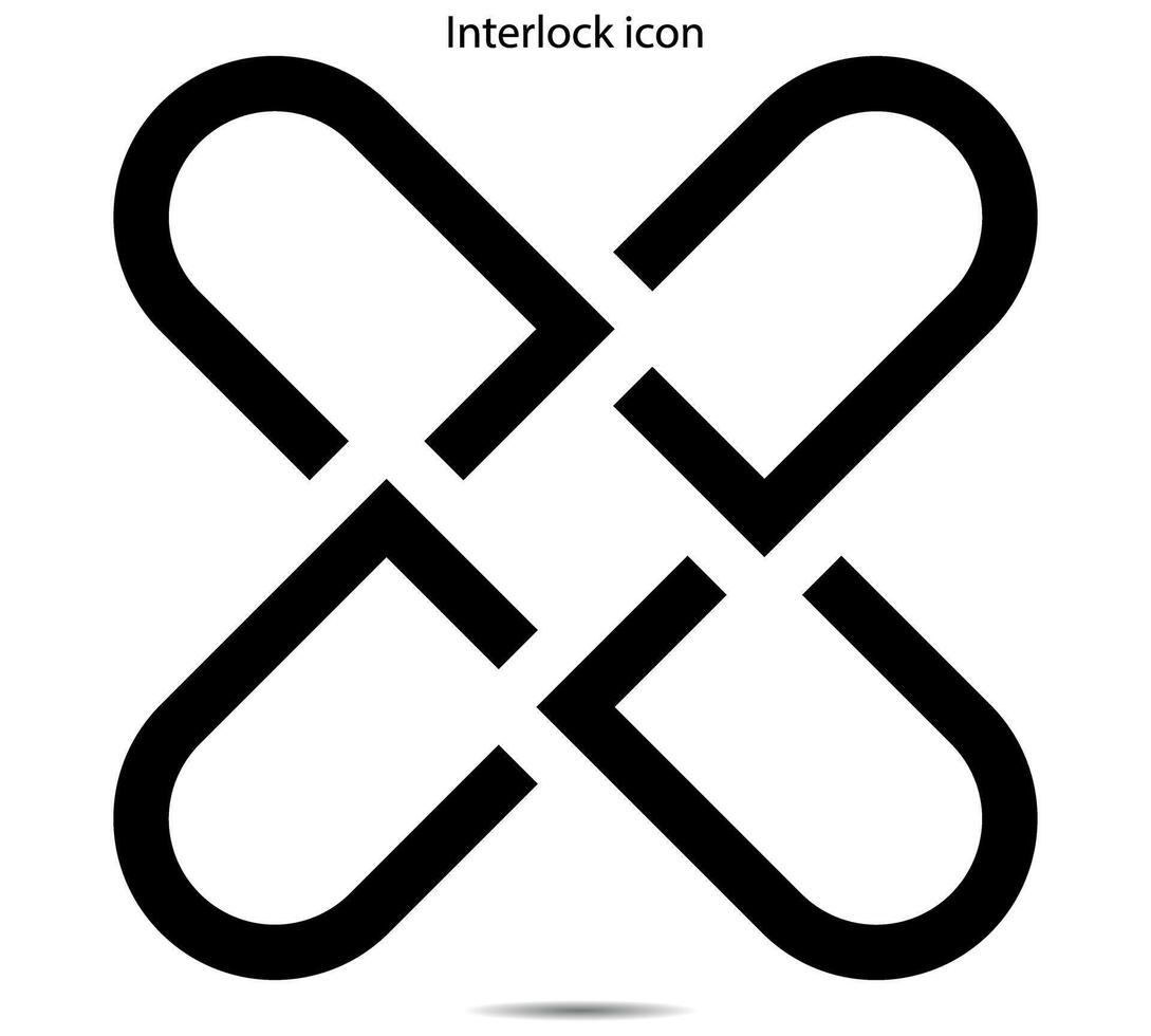 Interlock icon, illustrator on background vector