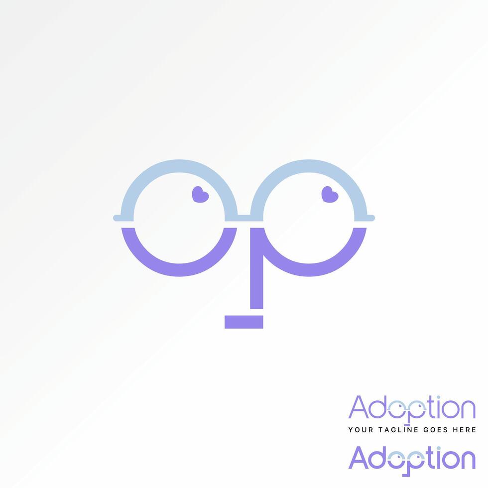 Logo design graphic concept creative premium stock icon letter initial OP font love symbol eye glasses happy face Related monogram beauty brand vector