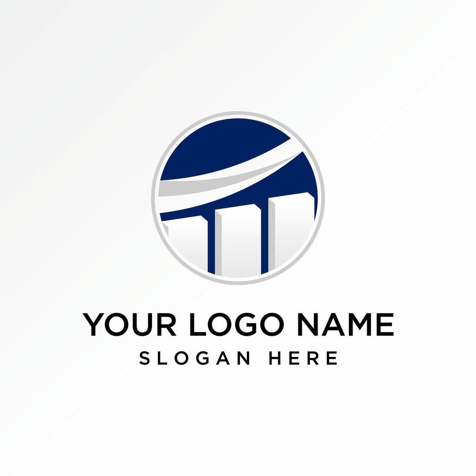 Logo design graphic concept creative premium abstract unique stock bar arrow chart or trading on circle. Related finance business grow increase vector