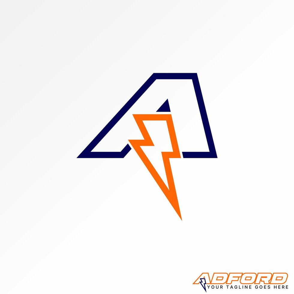 Logo design graphic concept creative premium stock letter initial A italic sans serif font with thunder electric. Related monogram beauty brand vector