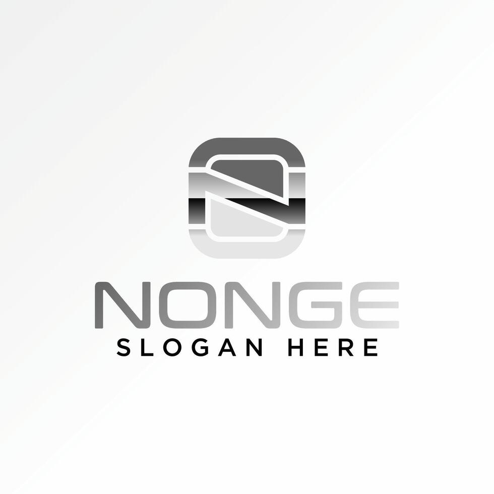 Logo design graphic creative concept premium stock initial letter N font cutting block line art connect. Related typography monogram branding vector