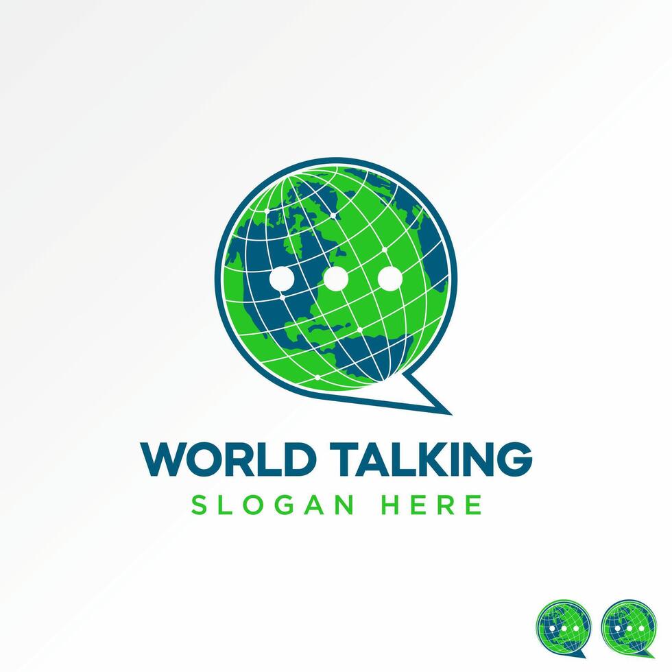 Logo design graphic concept creative premium abstract stock icon place world maps network talk chat symbol Related to group text pointer speech vector