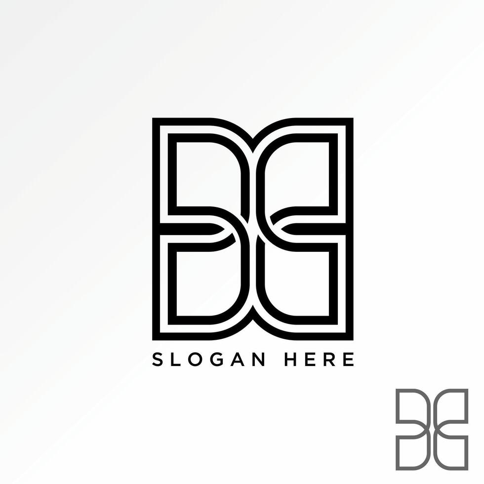 Logo design graphic creative concept premium stock initial letter B or BB font twin line motif pattern flip connect Related typography monogram vector