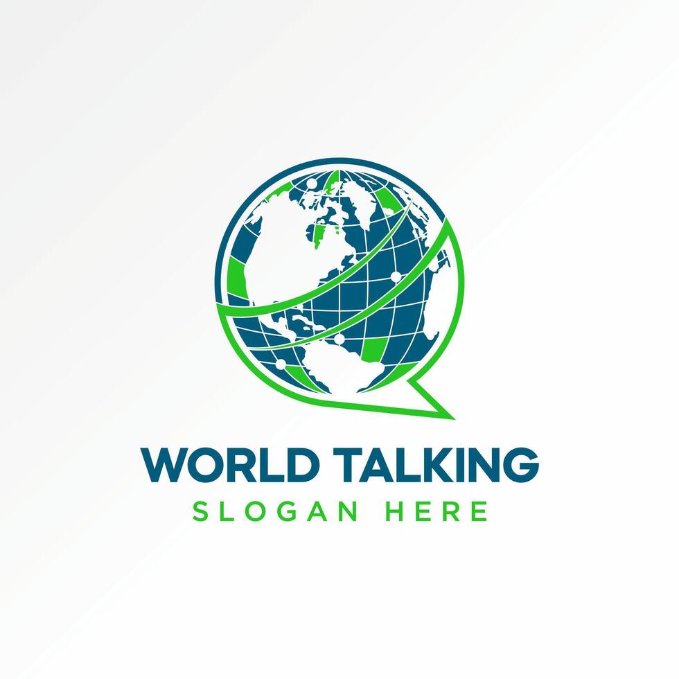 Logo design graphic concept creative premium abstract stock place icon world maps network talk chat symbol Related to group text pointer speech vector