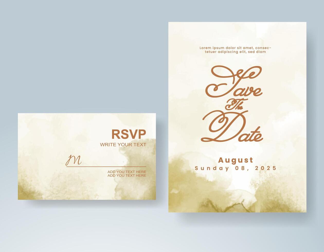Wedding invitation with abstract watercolor background vector