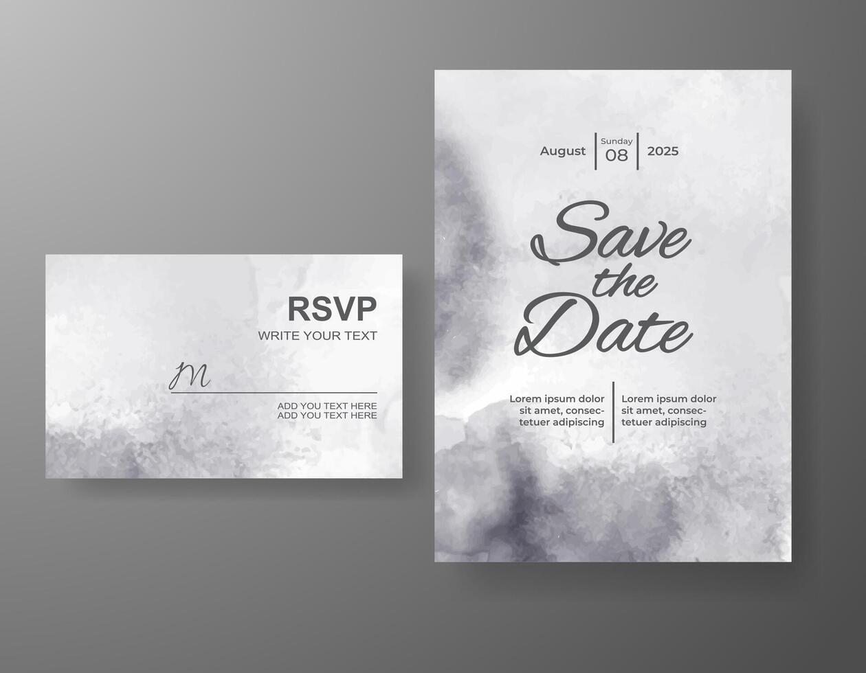 Wedding invitation with abstract watercolor background vector