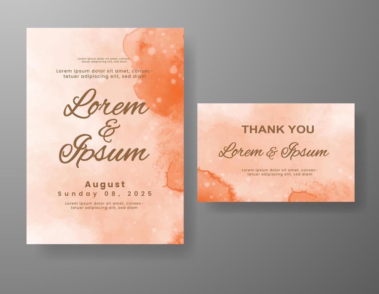 Wedding invitation with abstract watercolor background vector