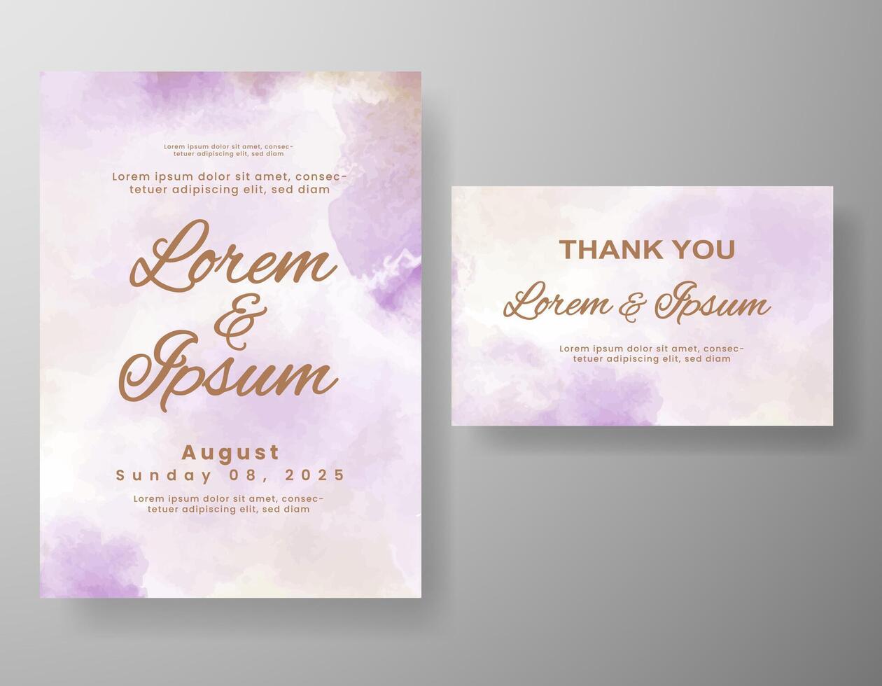 Wedding invitation with abstract watercolor background vector