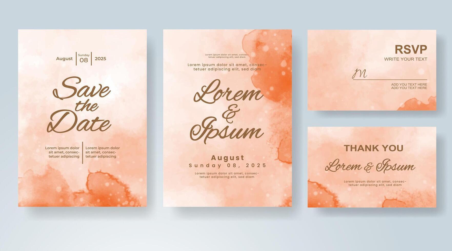 Wedding invitation with abstract watercolor background vector