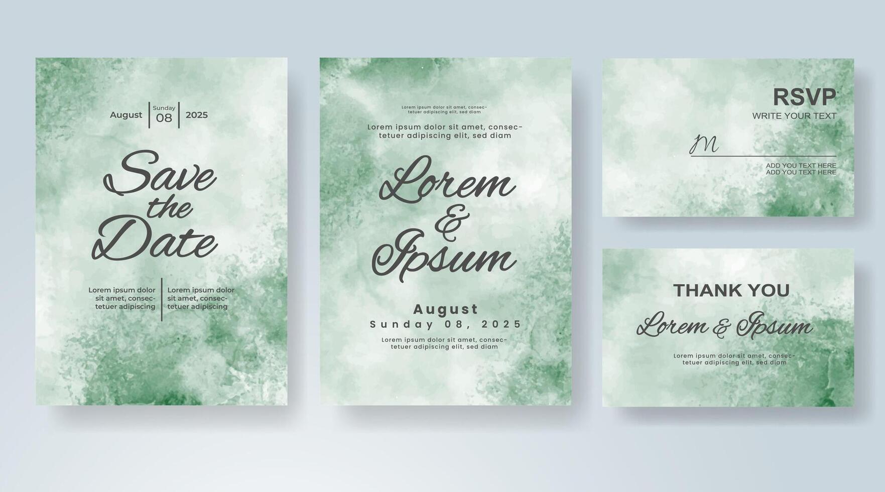 Wedding invitation with abstract watercolor background vector