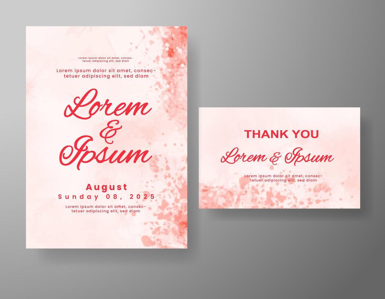 Wedding invitation with abstract watercolor background vector