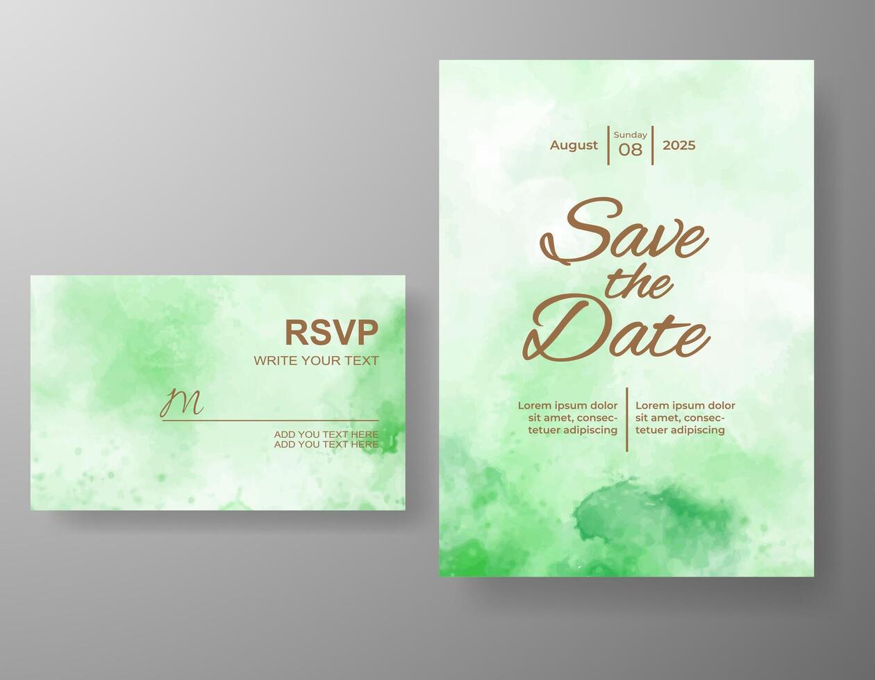 invitación de boda con fondo abstracto de acuarela vector