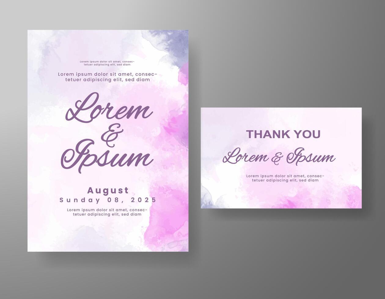 Wedding invitation with abstract watercolor background vector