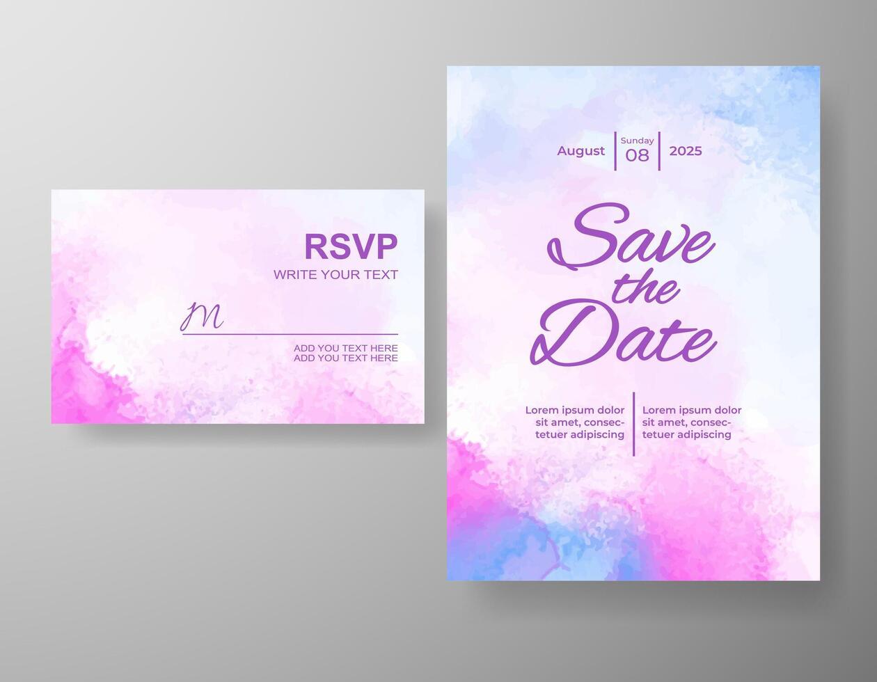 invitación de boda con fondo abstracto de acuarela vector