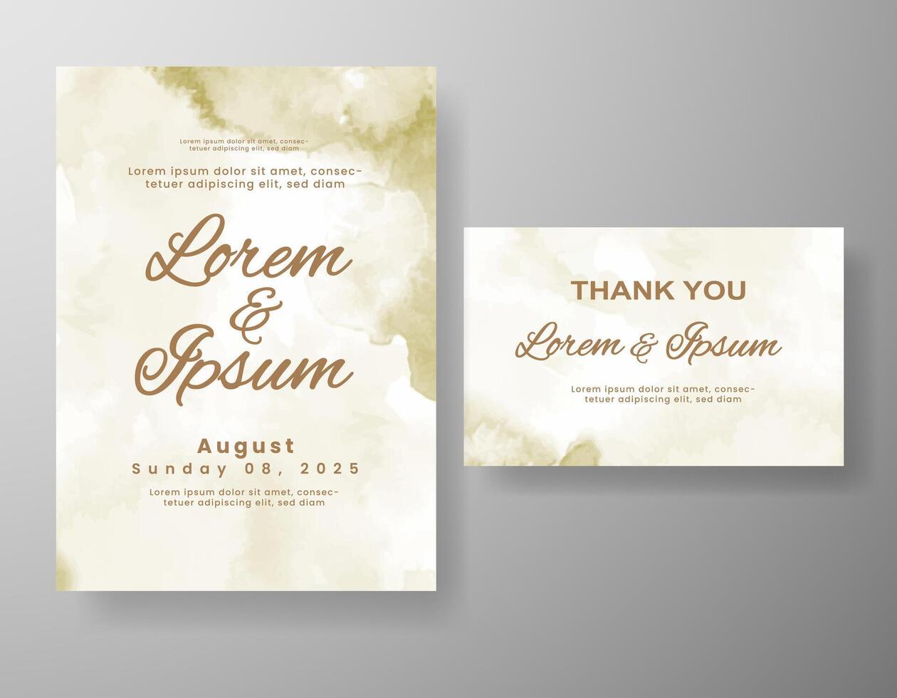 Wedding invitation with abstract watercolor background vector