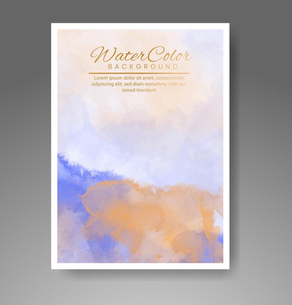 Cover template with watercolor background. Design for your cover, date, postcard, banner, logo. vector