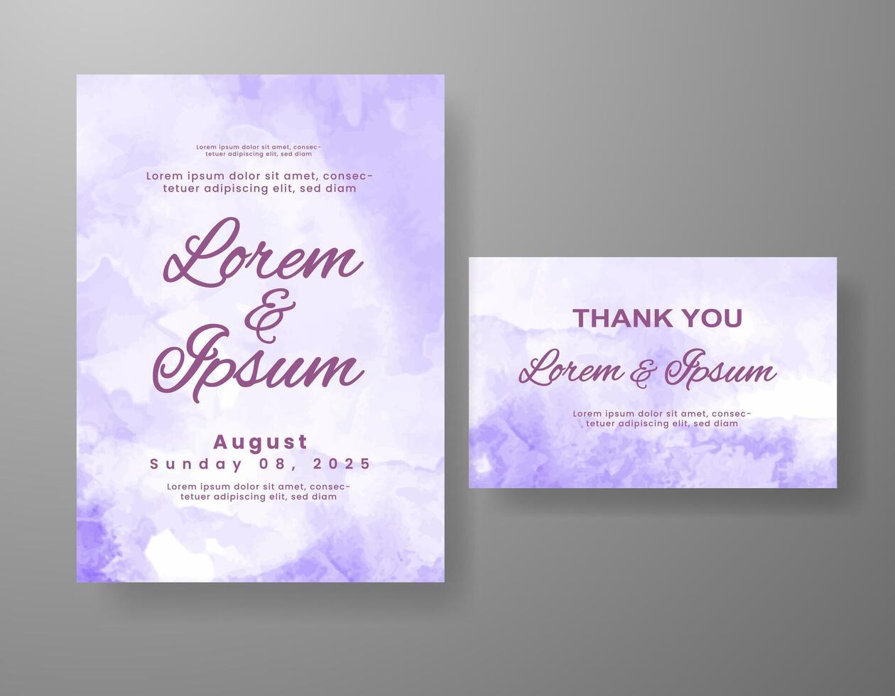 Wedding invitation with abstract watercolor background vector