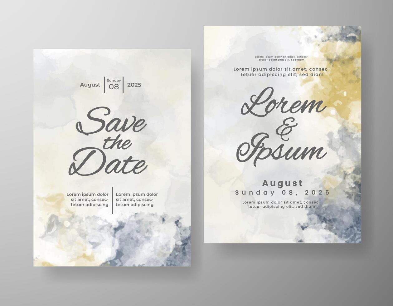 Wedding invitation with abstract watercolor background vector