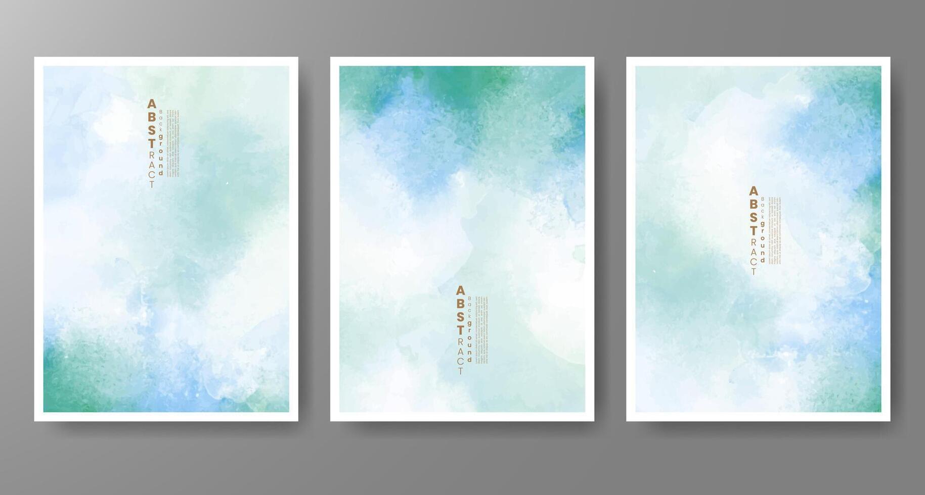 Set of creative hand painted abstract watercolor background. Design for your cover, date, postcard, banner, logo. vector