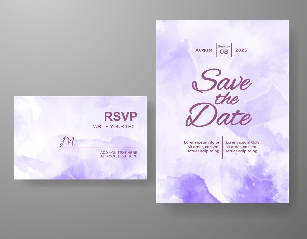 invitación de boda con fondo abstracto de acuarela vector