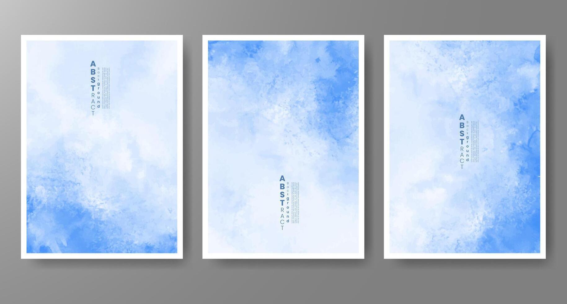 Set of creative hand painted abstract watercolor background. Design for your cover, date, postcard, banner, logo. vector