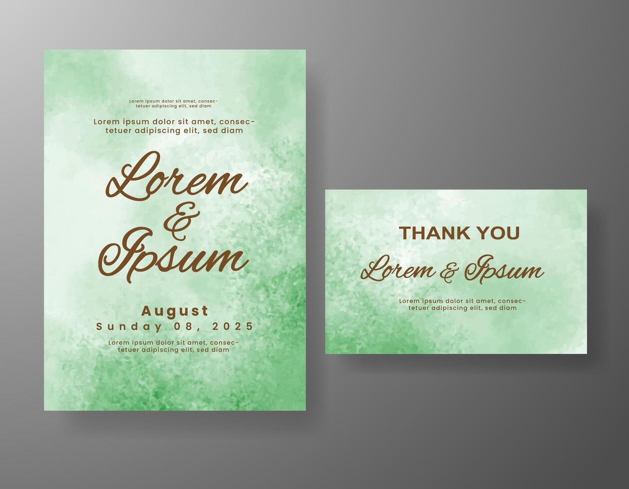 Wedding invitation with abstract watercolor background vector