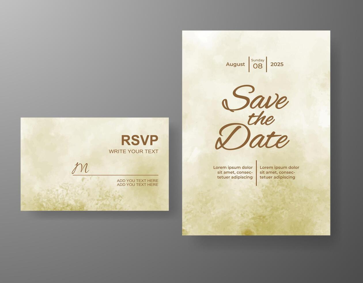 Wedding invitation with abstract watercolor background vector