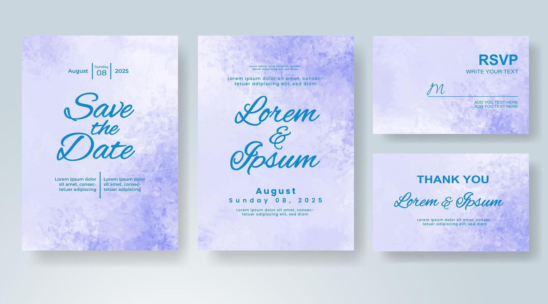 Wedding invitation with abstract watercolor background vector