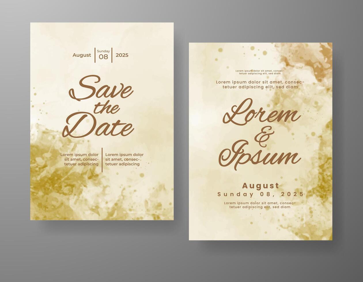 Wedding invitation with abstract watercolor background vector