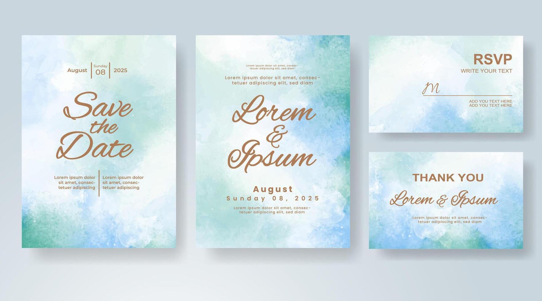 Wedding invitation with abstract watercolor background vector