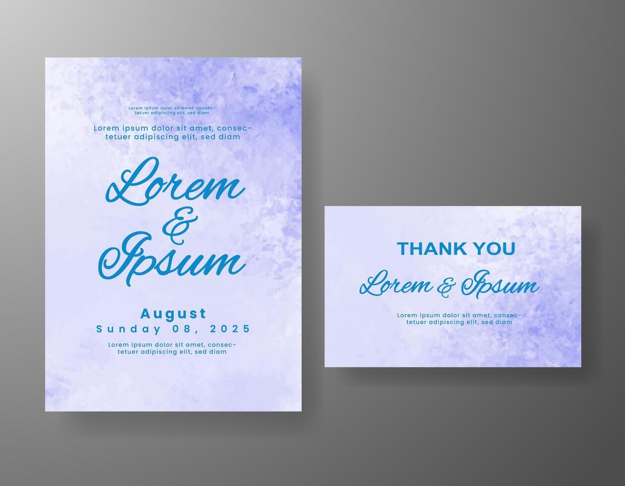 Wedding invitation with abstract watercolor background vector