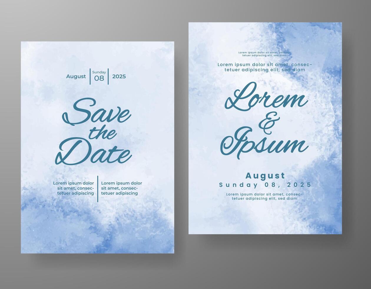 Wedding invitation with abstract watercolor background vector