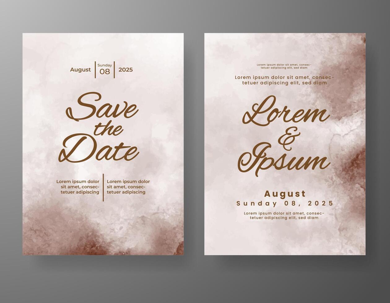 Wedding invitation with abstract watercolor background vector