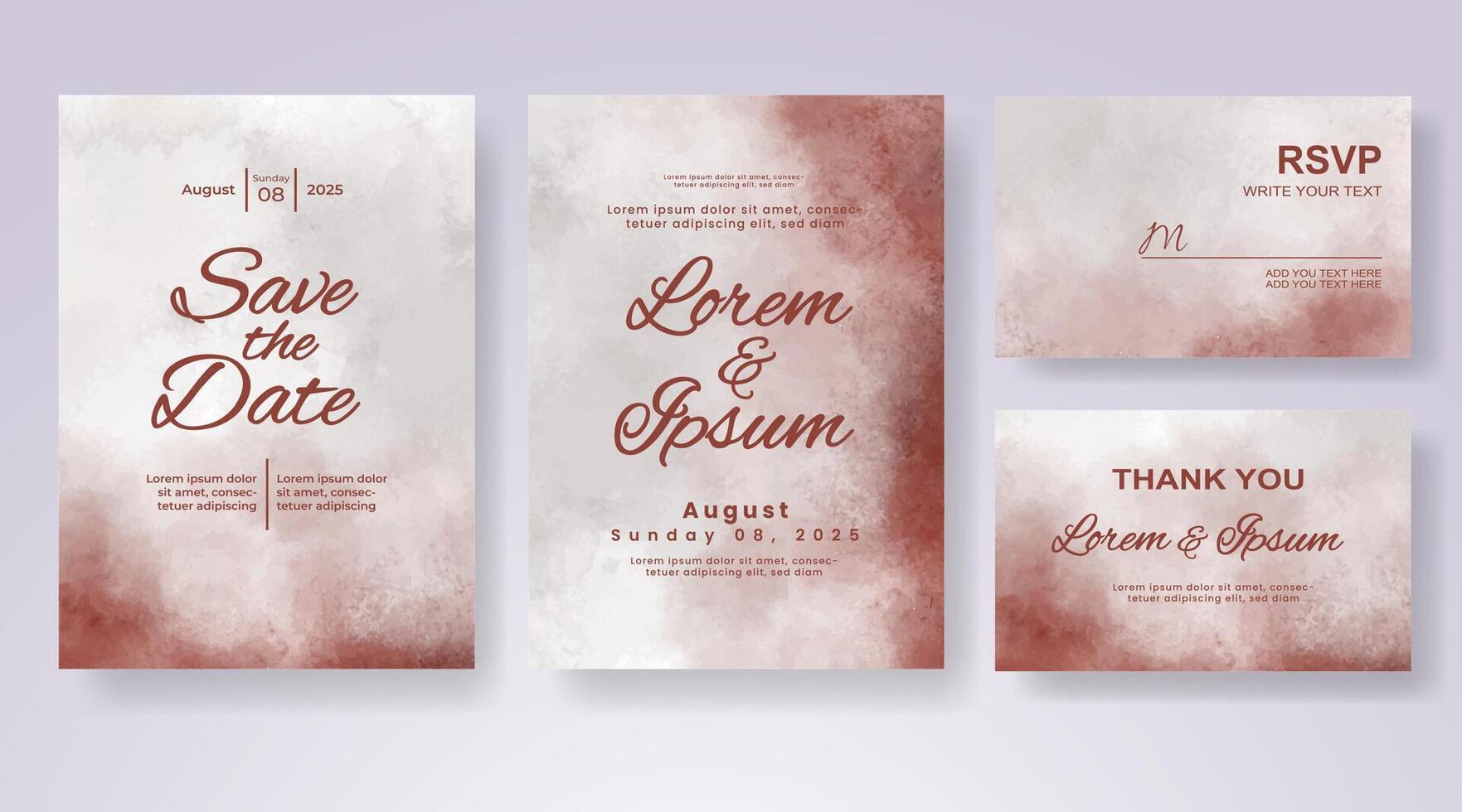 Wedding invitation with abstract watercolor background vector