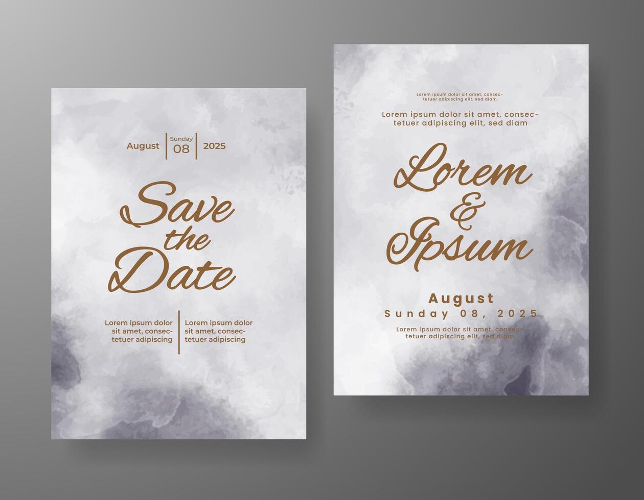 Wedding invitation with abstract watercolor background vector